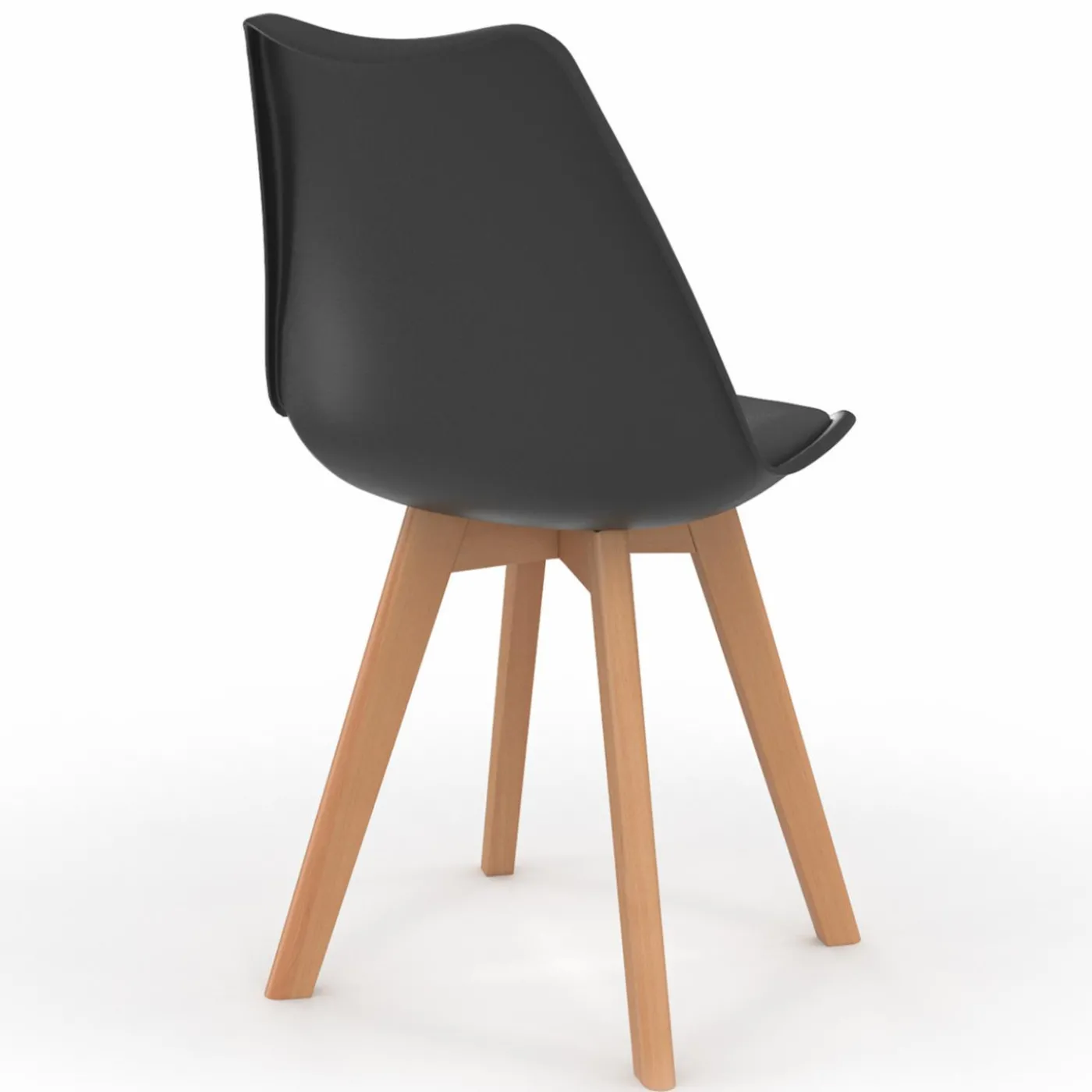 Lot de 8 chaises scandinaves noires pour salle à manger