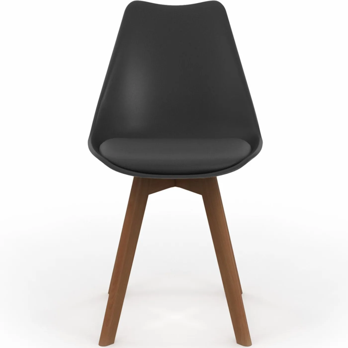 Lot de 6 chaises scandinaves noires avec coussin