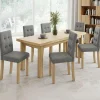 Lot de 6 chaises scandinaves capitonnées grises