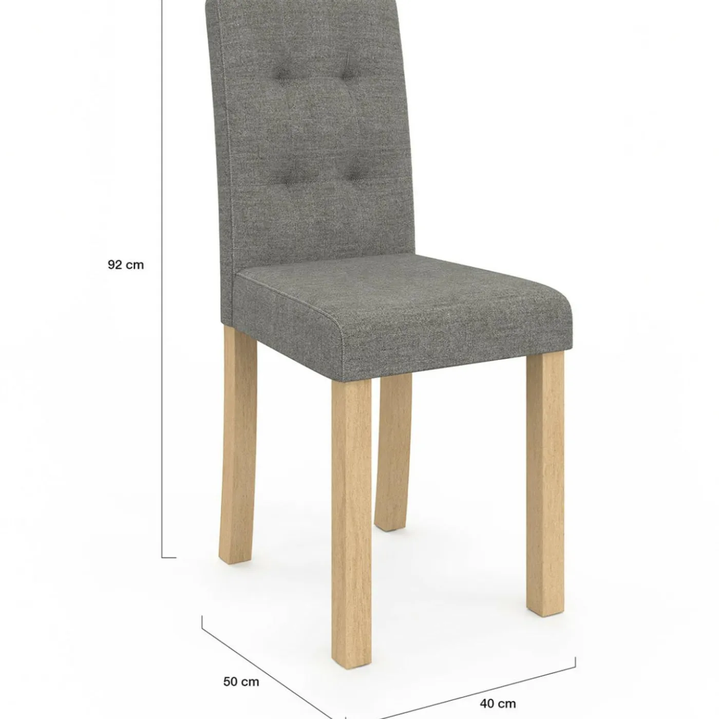 Lot de 6 chaises scandinaves capitonnées grises