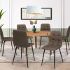 Lot de 6 chaises vintage en PU marron