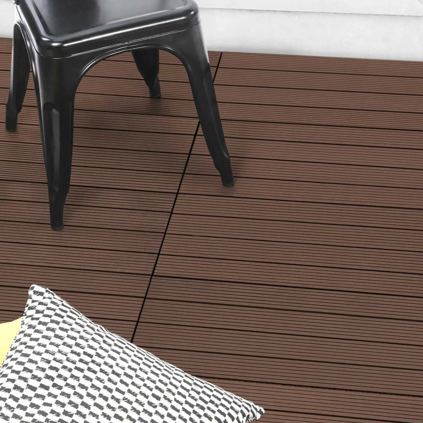 Lot de 5 dalles de terrasse rectangulaires clipsables de 60 x 30 cm