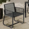 Lot de 2 fauteuils de jardin métal et cordage gris