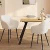 Lot de 2 fauteuils de table blancs en tissu bouclette