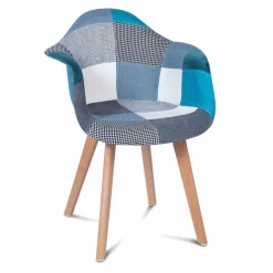 Lot de 2 fauteuils scandinaves bleus