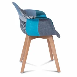 Lot de 2 fauteuils scandinaves bleus