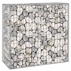 Lot de 2 gabions pour pierre 100x30x80 cm en acier pour jardin
