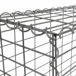 Lot de 2 gabions pour pierre 100x30x80 cm en acier pour jardin