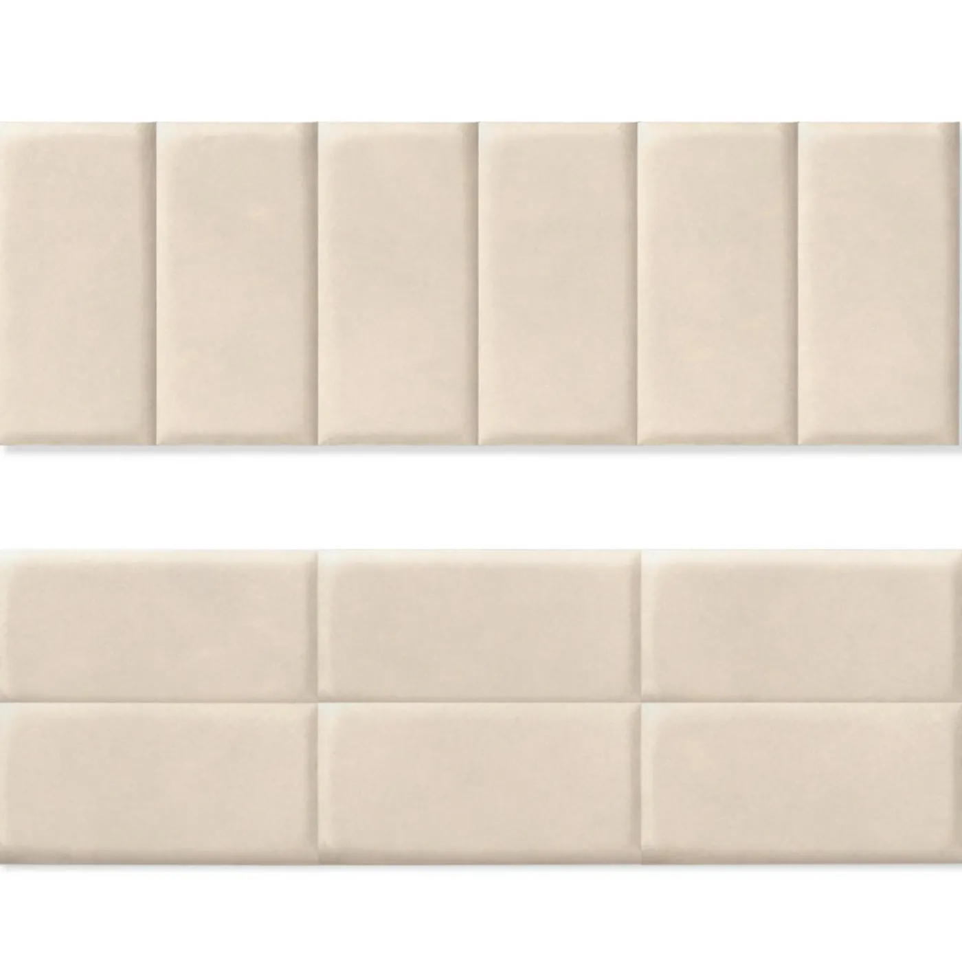 Lot de 6 panneaux muraux pour tête de lit 180 cm en tissu effet suédé beige