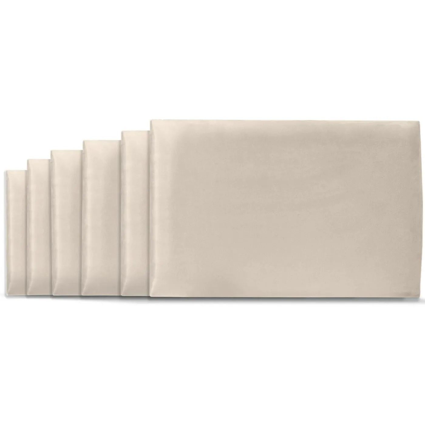 Lot de 6 panneaux muraux pour tête de lit 180 cm en tissu effet suédé beige