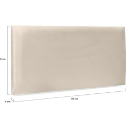 Lot de 6 panneaux muraux pour tête de lit 180 cm en tissu effet suédé beige