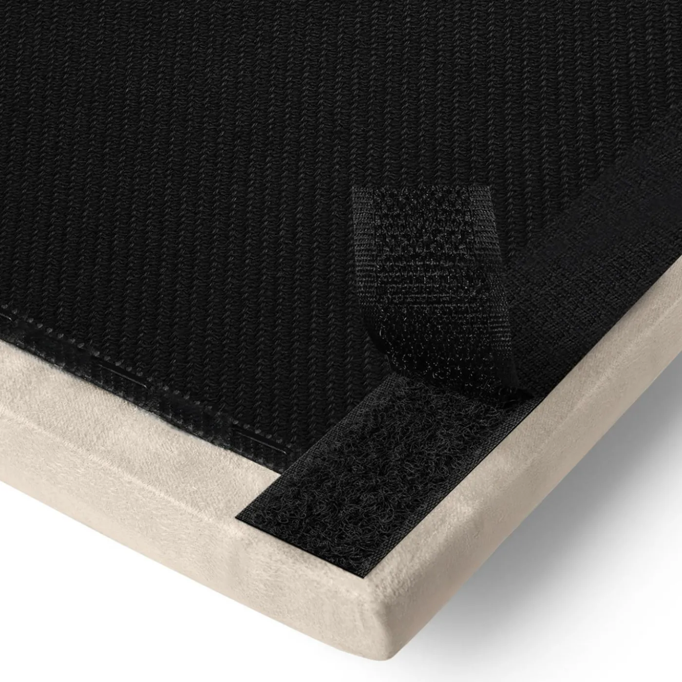 Lot de 6 panneaux muraux pour tête de lit 180 cm en tissu effet suédé beige