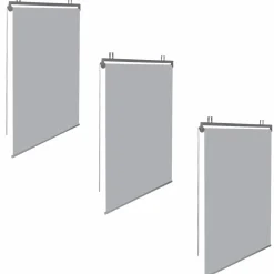 Lot de 3 stores enrouleurs gris clair pour pergola