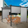 Lot de 2 stores enrouleurs gris clair pour pergola