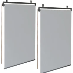 Lot de 2 stores enrouleurs gris clair pour pergola