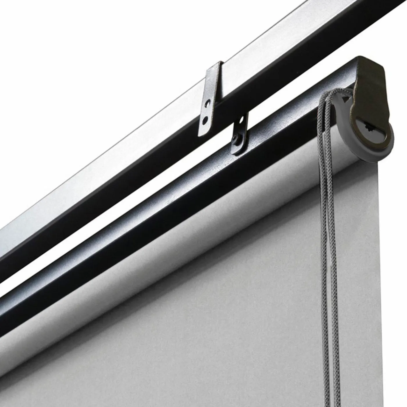 Lot de 2 stores enrouleurs gris clair pour pergola