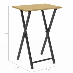 Lot de 2 tables d'appoint pliantes bois et métal