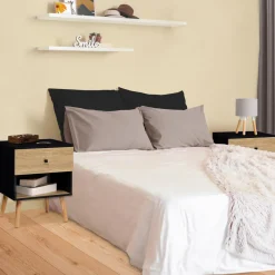 Lot de 2 tables de chevet scandinaves bois et noir 1 tiroir