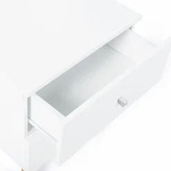 Lot de 2 tables de chevet scandinaves bois et blanc 2 tiroirs