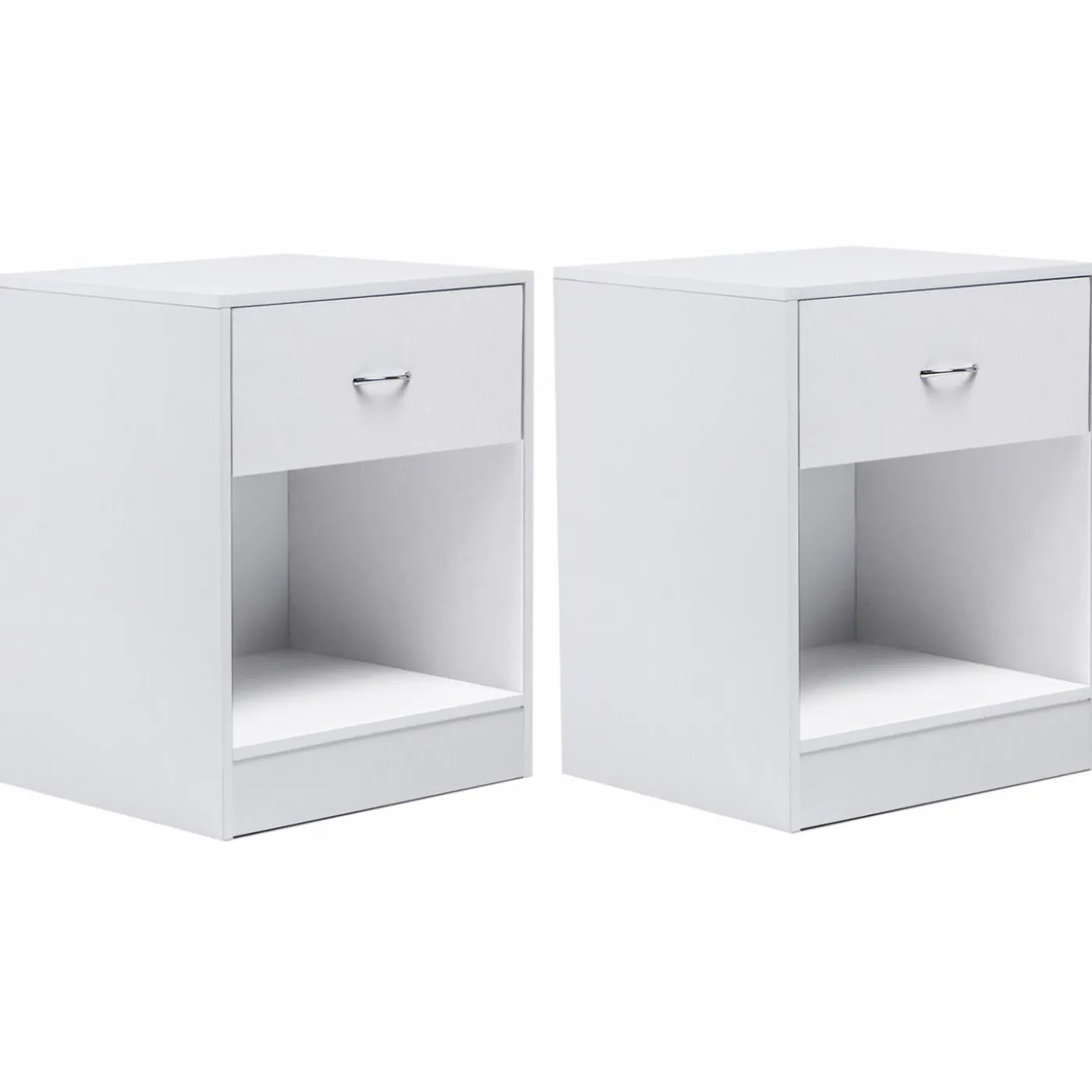 Lot de 2 tables de chevet blanches en bois