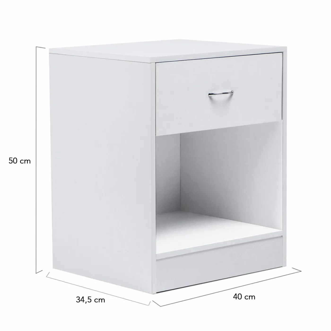 Lot de 2 tables de chevet blanches en bois