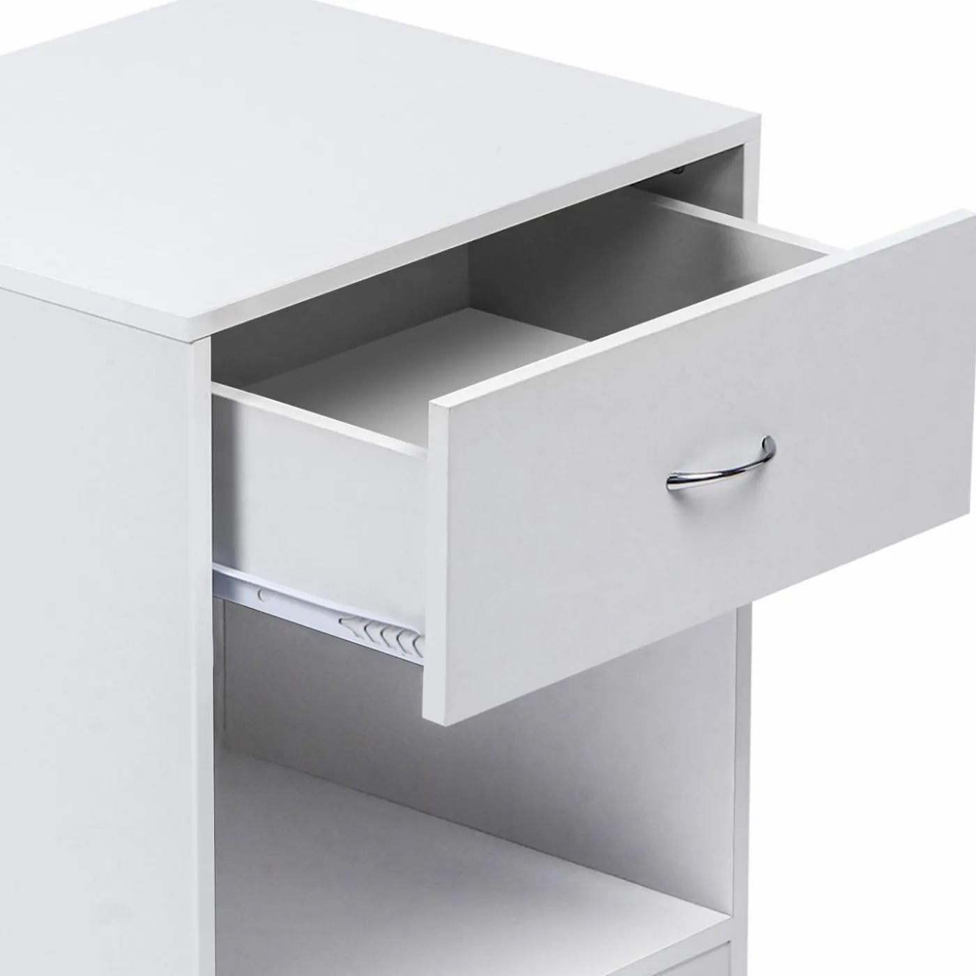 Lot de 2 tables de chevet blanches en bois