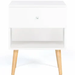 Lot de 2 tables de chevet scandinaves bois blanc 1 tiroir