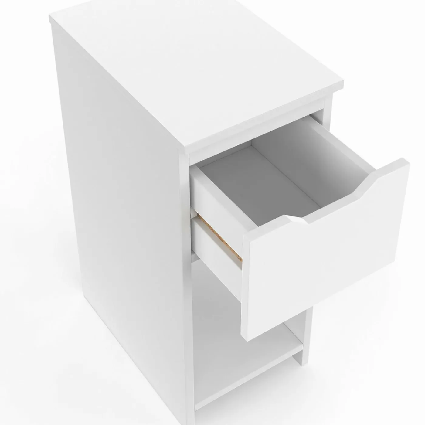 Lot de 2 tables de chevet 1 tiroir avec niche blanc