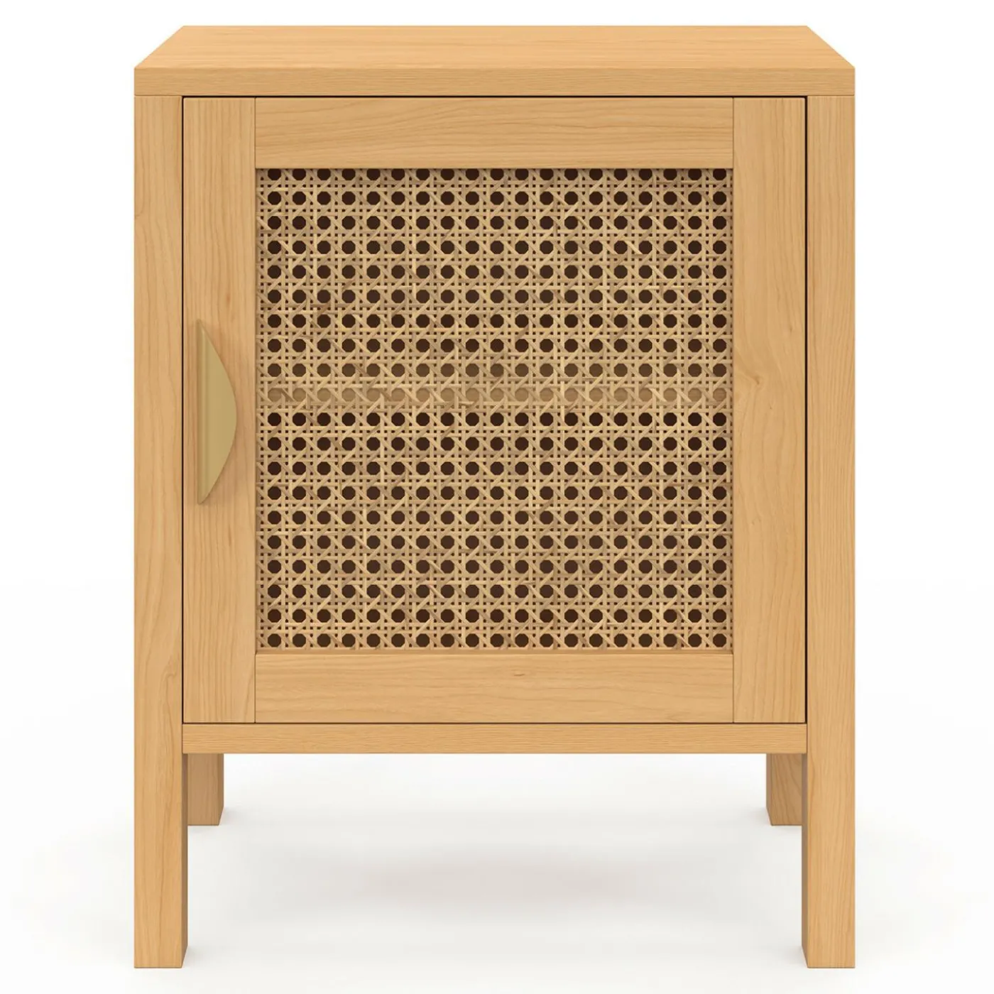 Lot de 2 tables de chevet 1 porte cannage et bois
