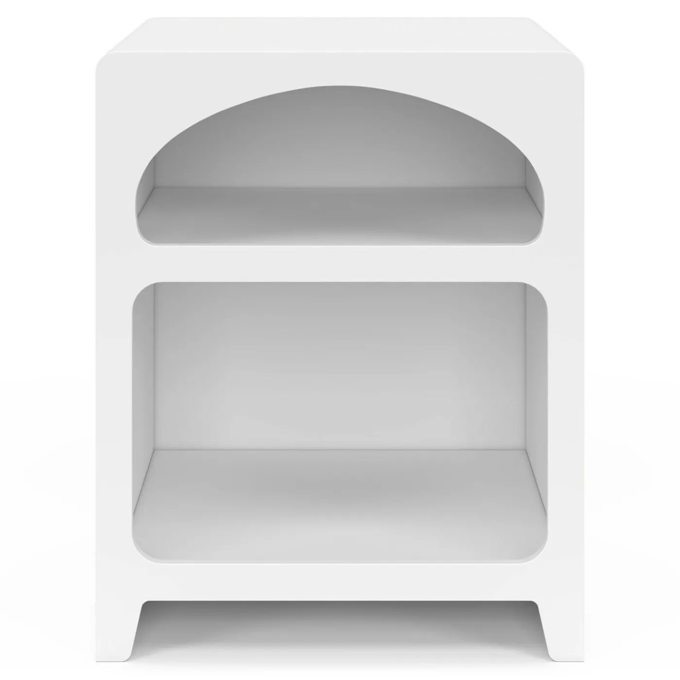 Lot de 2 tables de chevets style organiques bois blanc 2 niches
