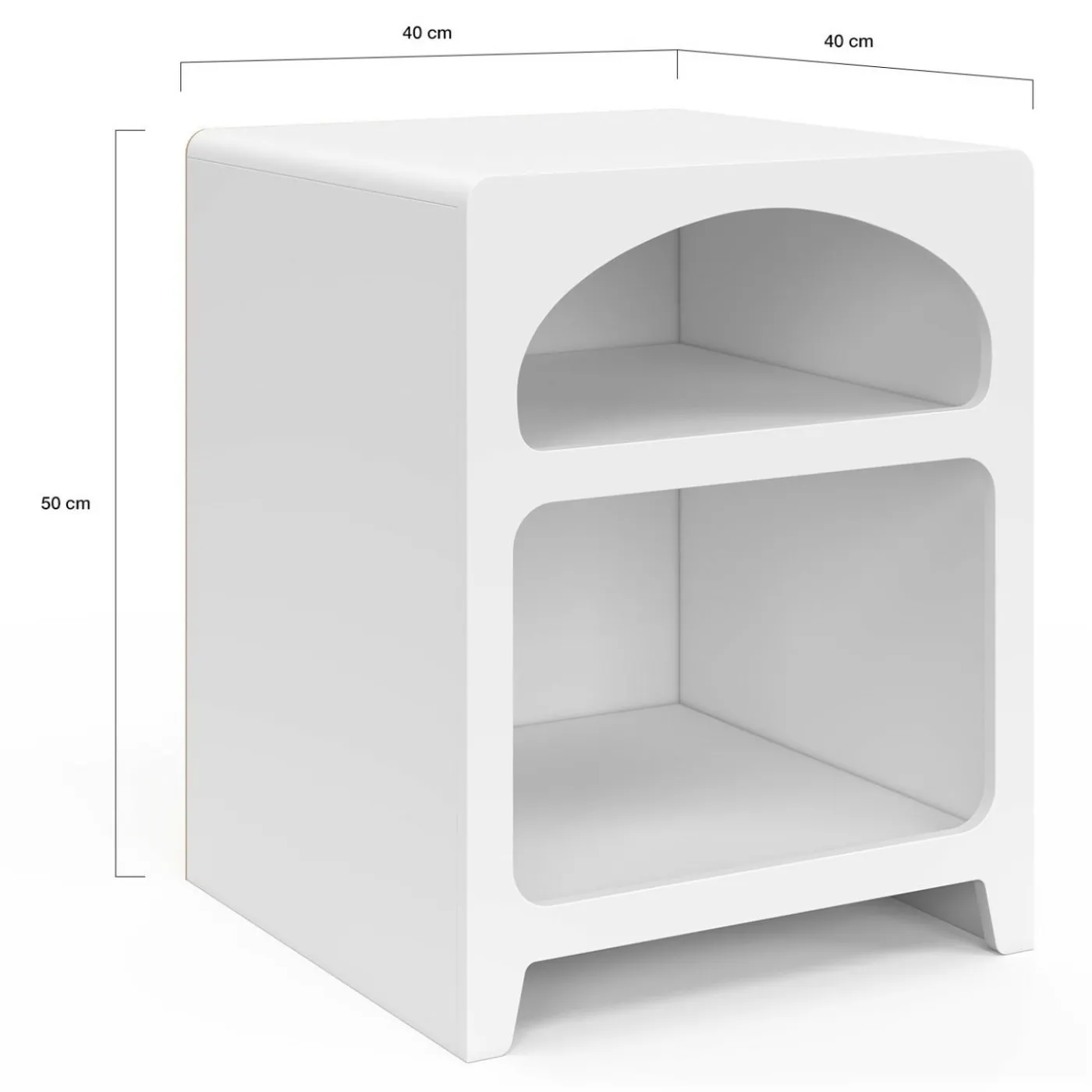 Lot de 2 tables de chevets style organiques bois blanc 2 niches