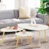 Lot de 3 tables gigognes scandinaves laquées blanc