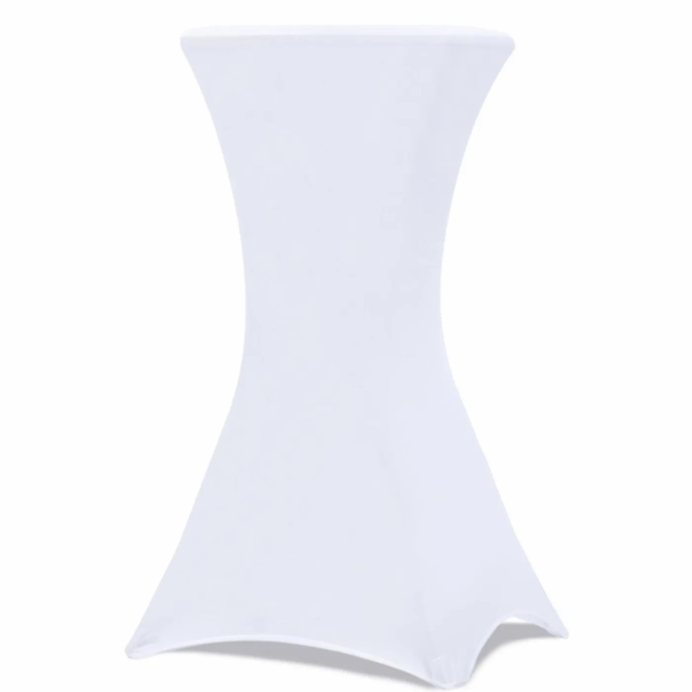 Lot de 4 tables hautes pliantes d’extérieur + housses blanches