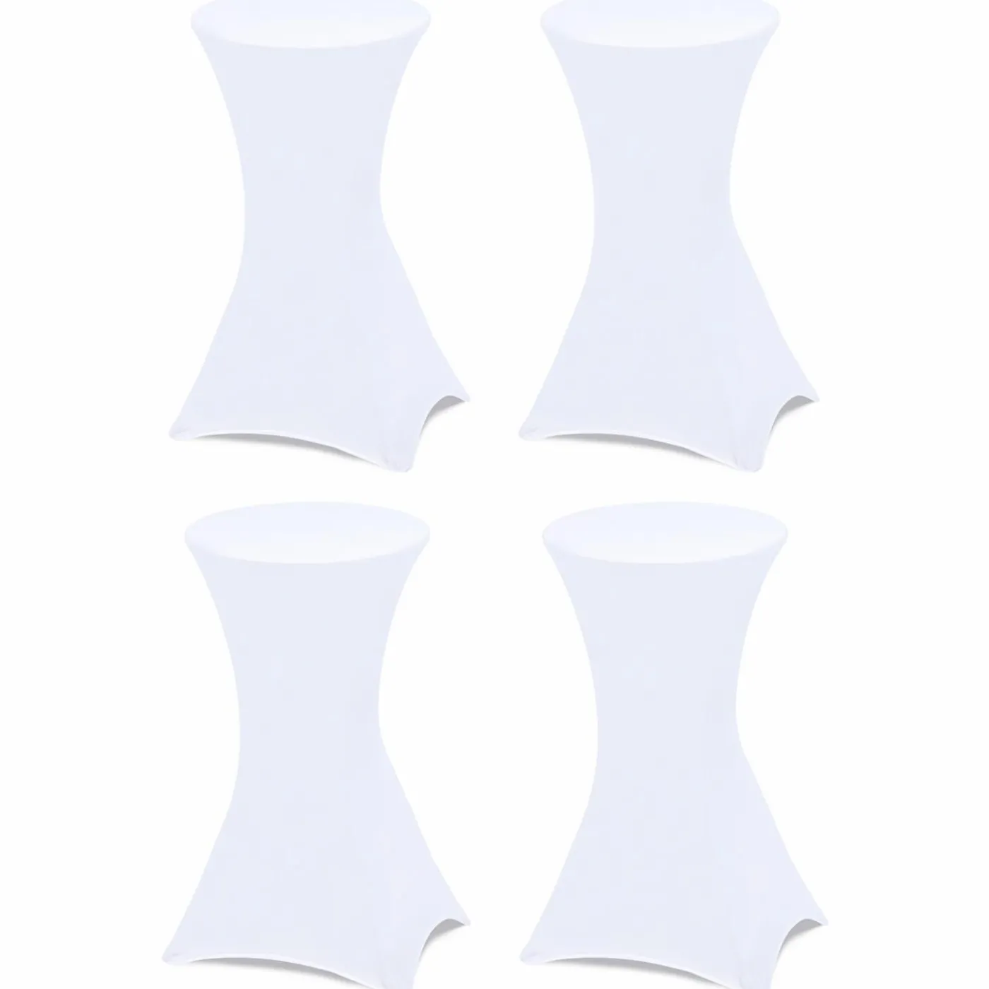 Lot de 4 tables hautes pliantes d’extérieur + housses blanches