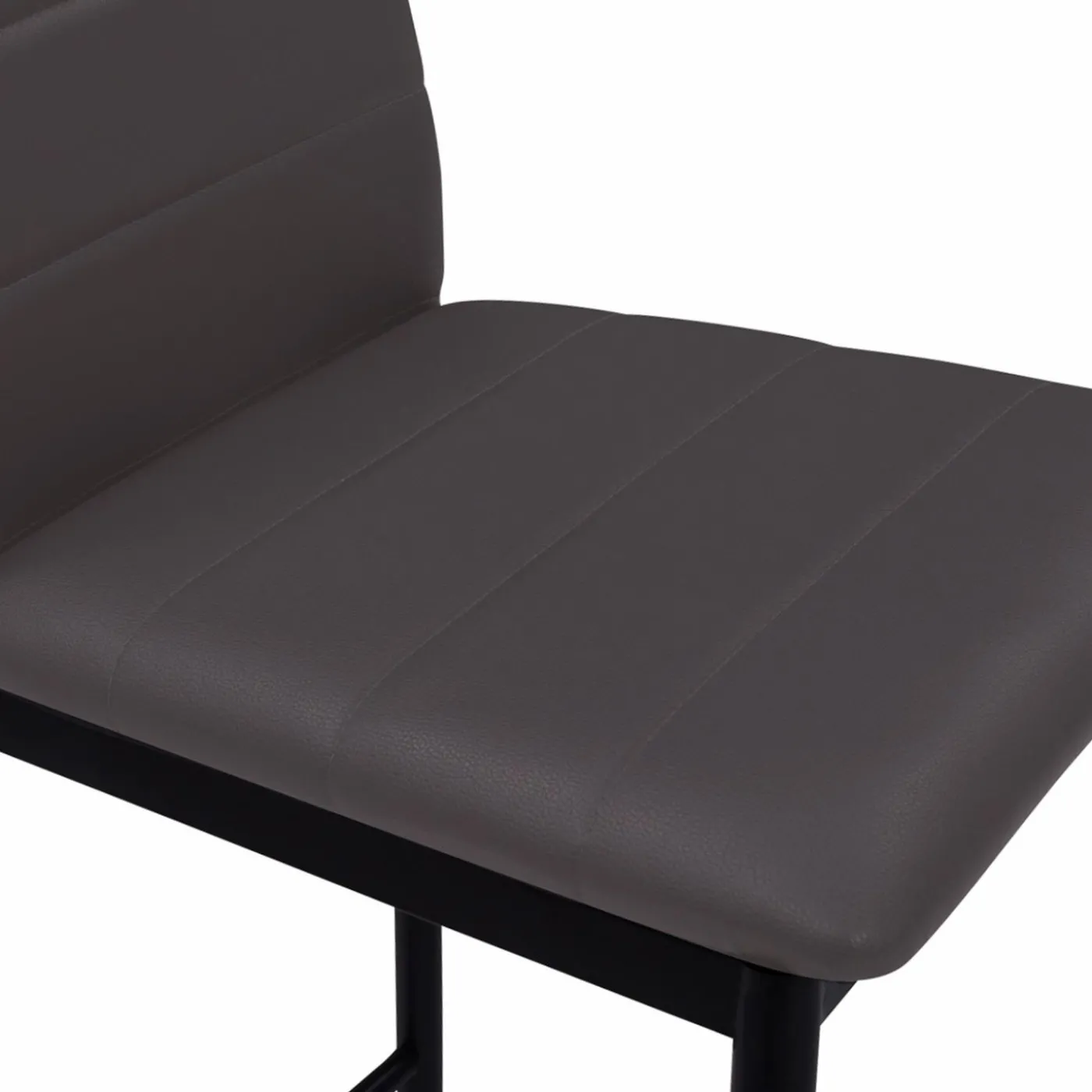 Lot de 4 tabourets de bar en PVC gris rembourrés