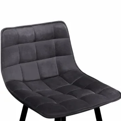 Lot de 2 tabourets de bar en velours gris foncé