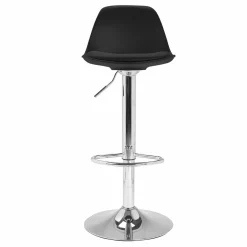 Lot de 4 tabourets de bar noir réglables pied métal