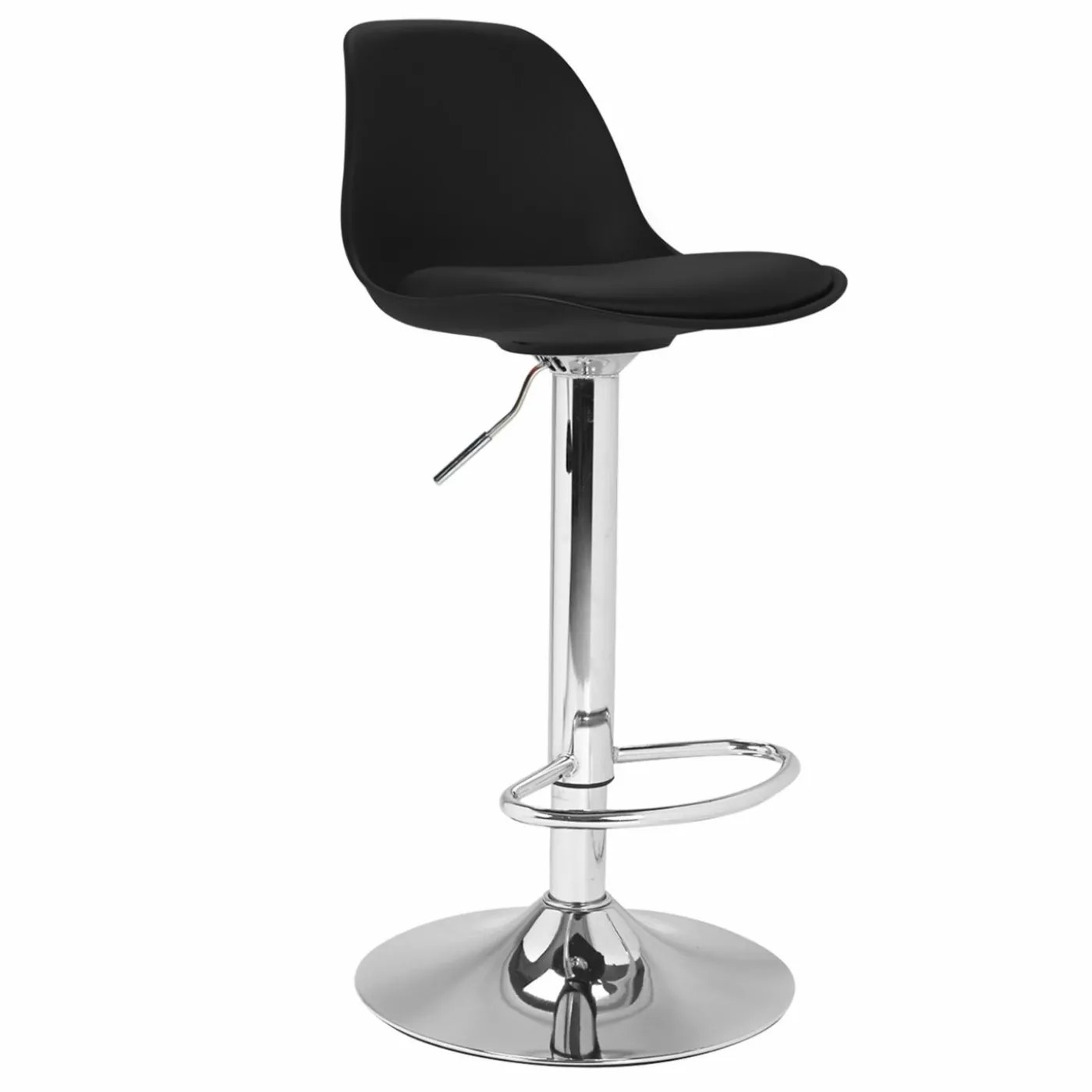 Lot de 4 tabourets de bar noir réglables pied métal