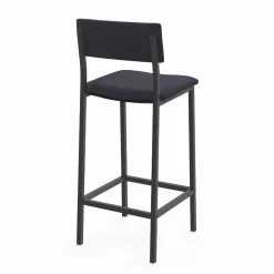 Lot de 4 tabourets de bar en velours et métal mix color : bleu, gris et jaune