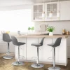 Lot de 4 tabourets de bar gris réglables pied métal