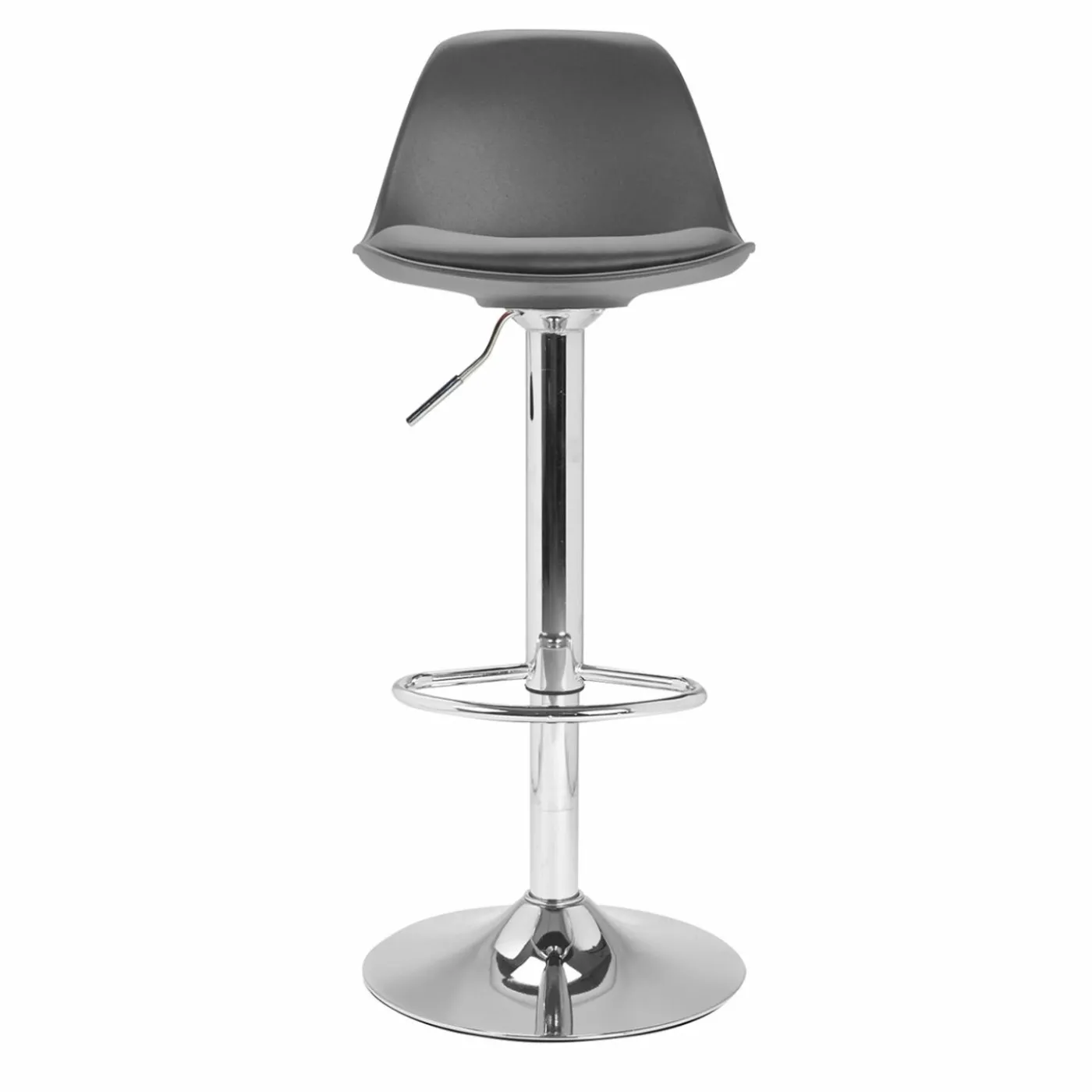 Lot de 4 tabourets de bar gris réglables pied métal