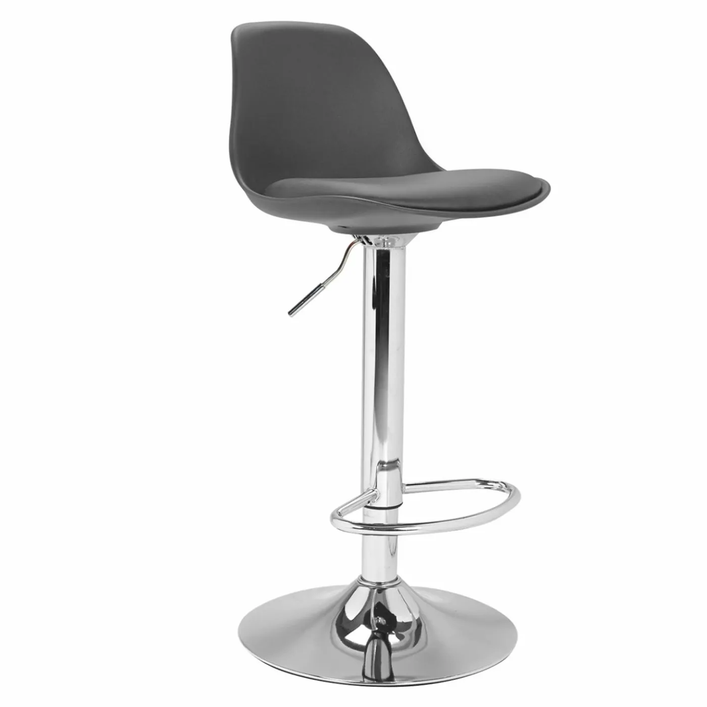 Lot de 4 tabourets de bar gris réglables pied métal