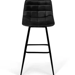 Lot de 6 tabourets de bar en velours noir