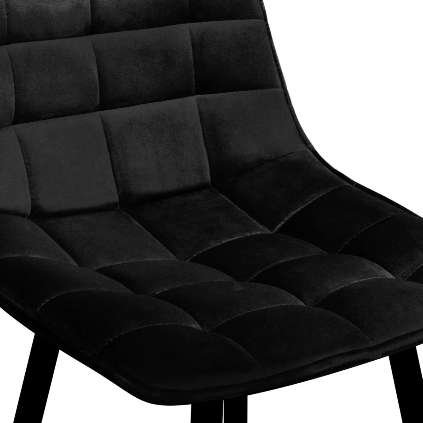 Lot de 6 tabourets de bar en velours noir