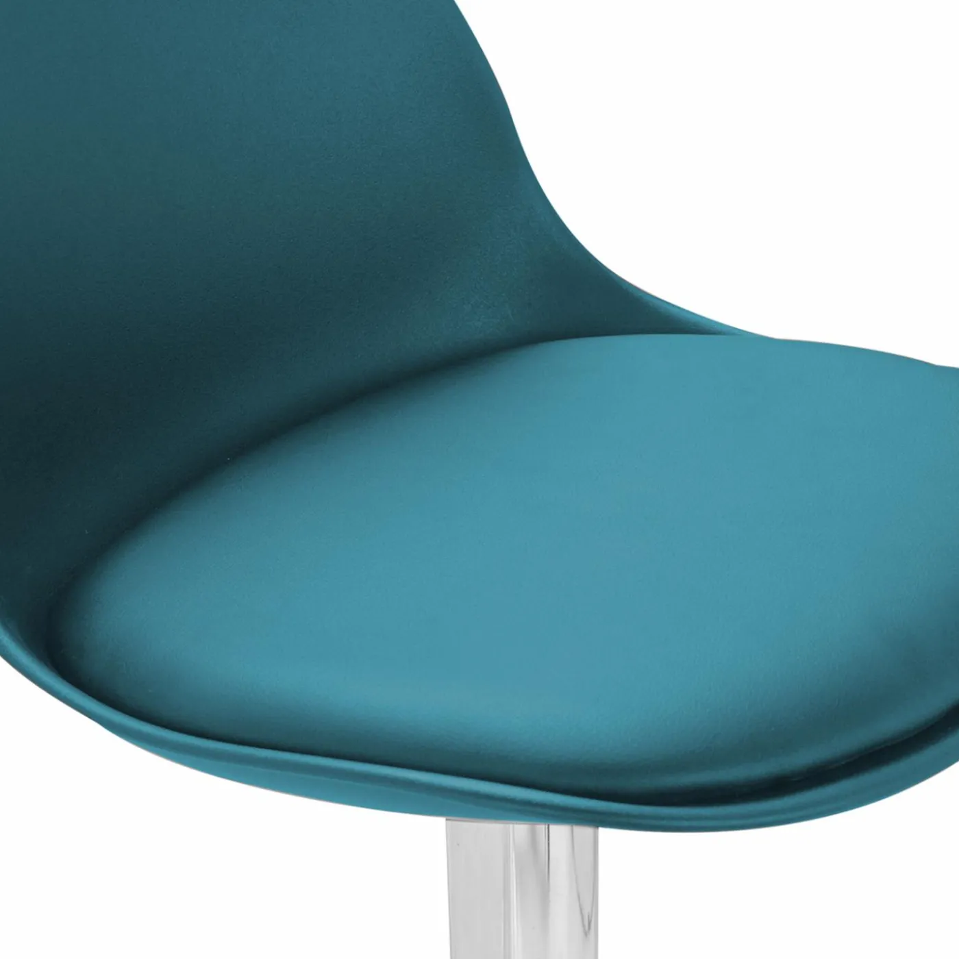 Lot de 4 tabourets de bar bleu canard réglables pied métal