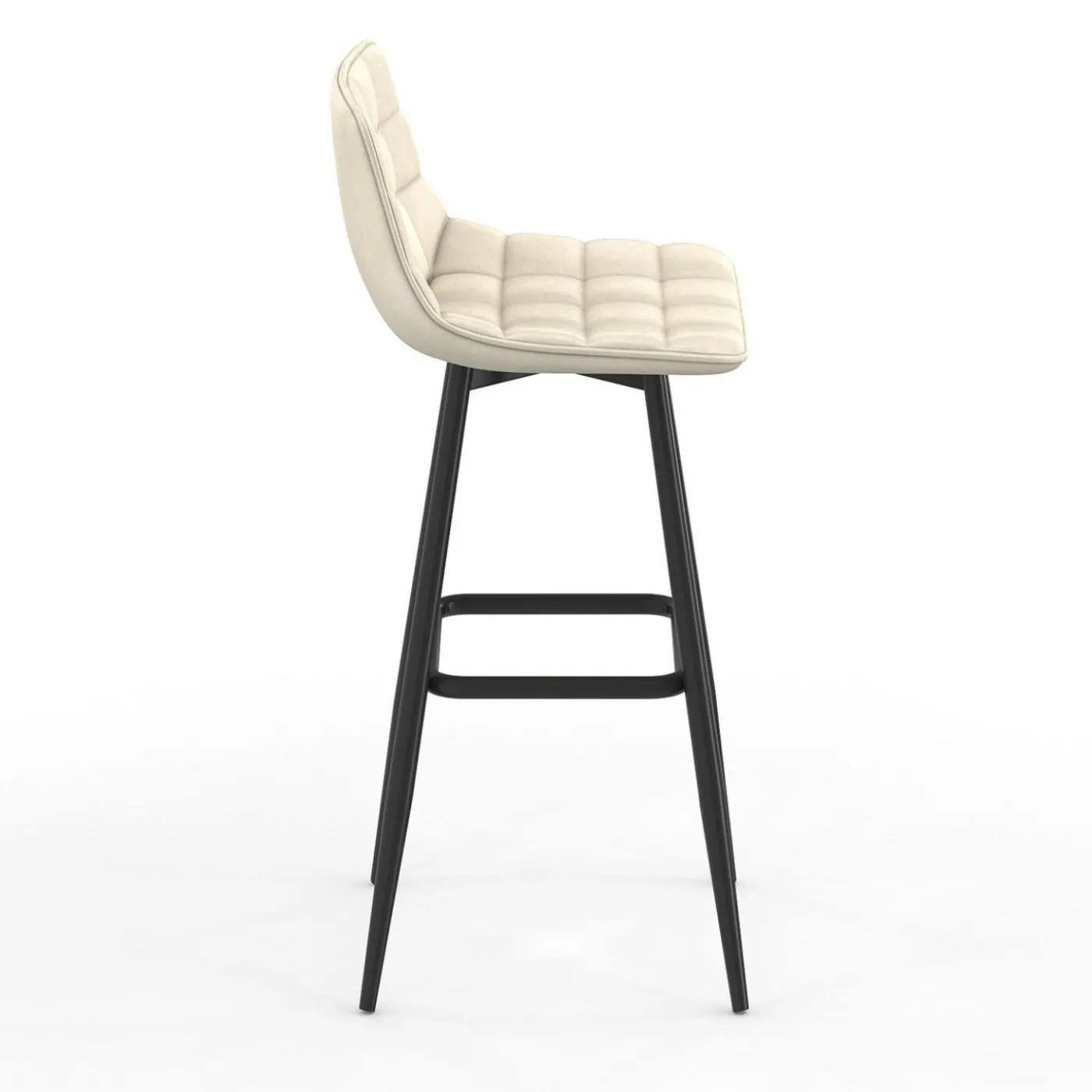 Lot de 4 tabourets de bar beige et confortable