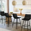 Lot de 4 tabourets de bar en velours noir