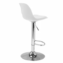 Lot de 4 tabourets de bar blanc réglables pied métal