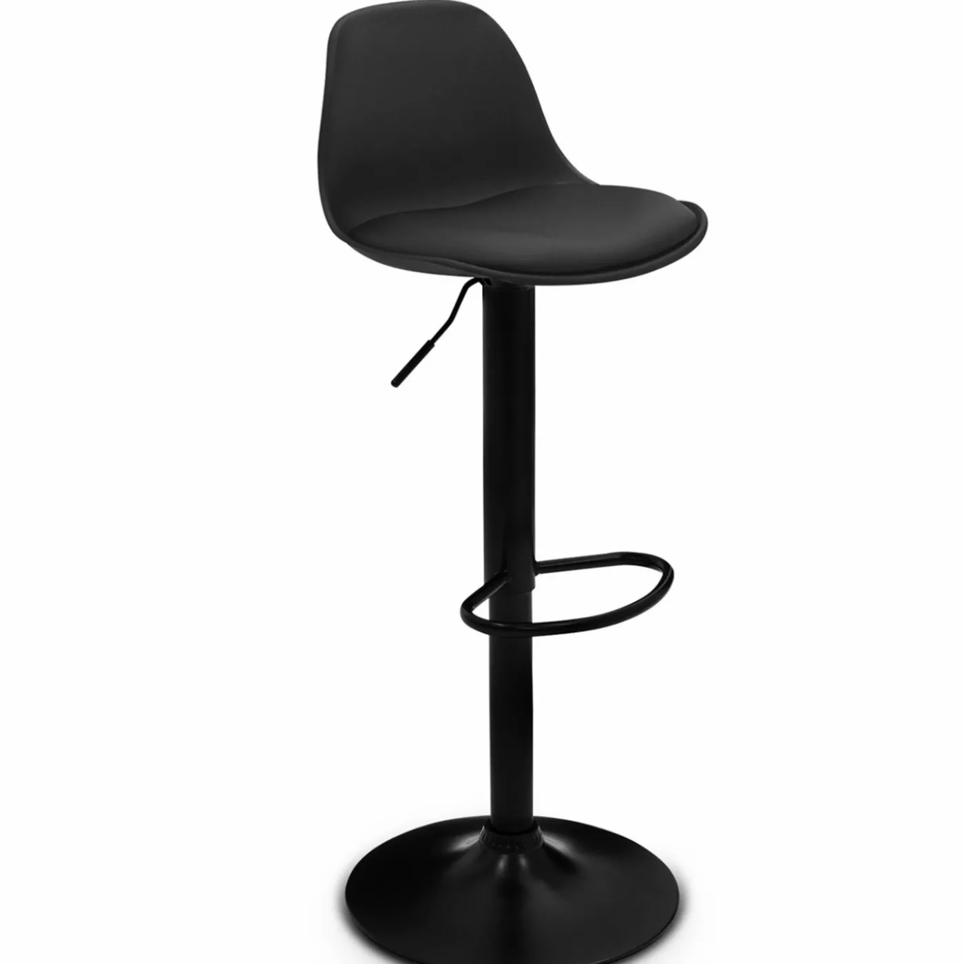 Lot de 2 tabourets de bar noir réglables