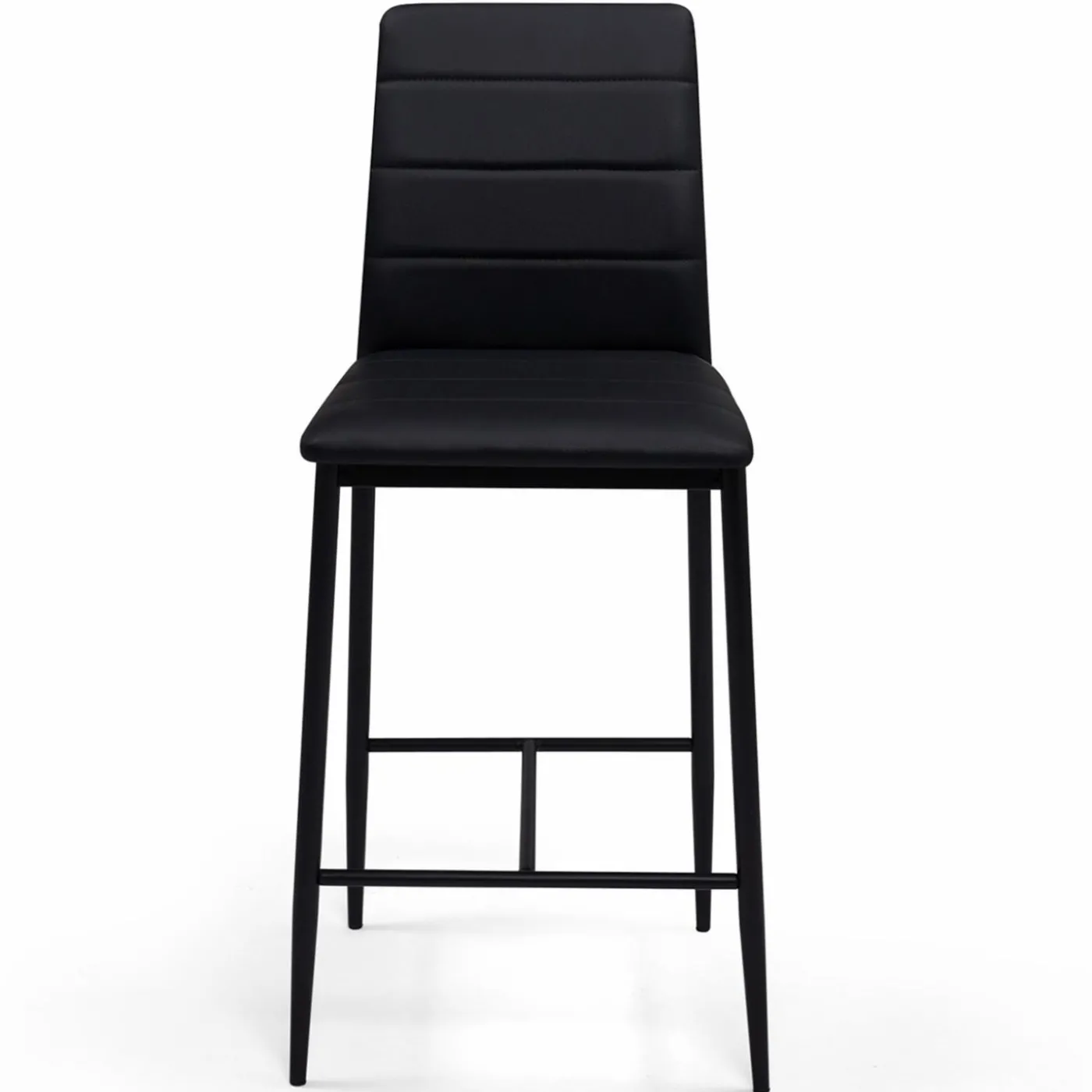 Lot de 4 tabourets de bar en PVC noir rembourrés